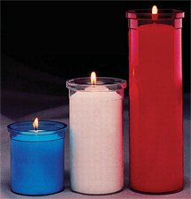 Liturgical devotional disposable insert candles